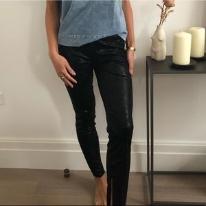 NEW Zara Snakeskin Black Legging Pant